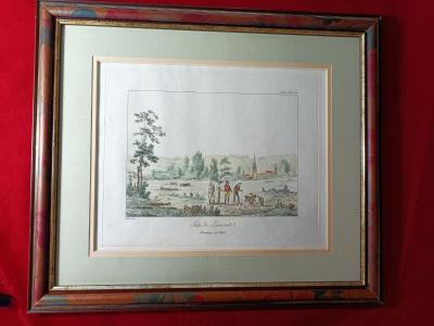 Gravure originale à l'eau forte début 19éme (1804) par Thomas-Charles Naudet.