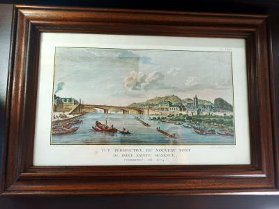 Gravure à l'eau forte en couleur 1782 de J.F.Eustache de Saint-Far (1746-1822).