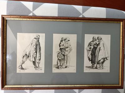 lot de 6 Gravures a l'eau-forte tirage 19e de Jacques Callot(1592–1635)
